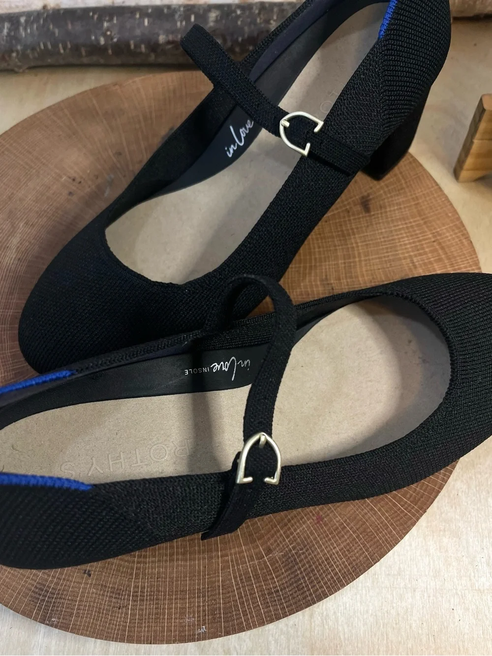 Rothy's Black Mary Jane Block Heels